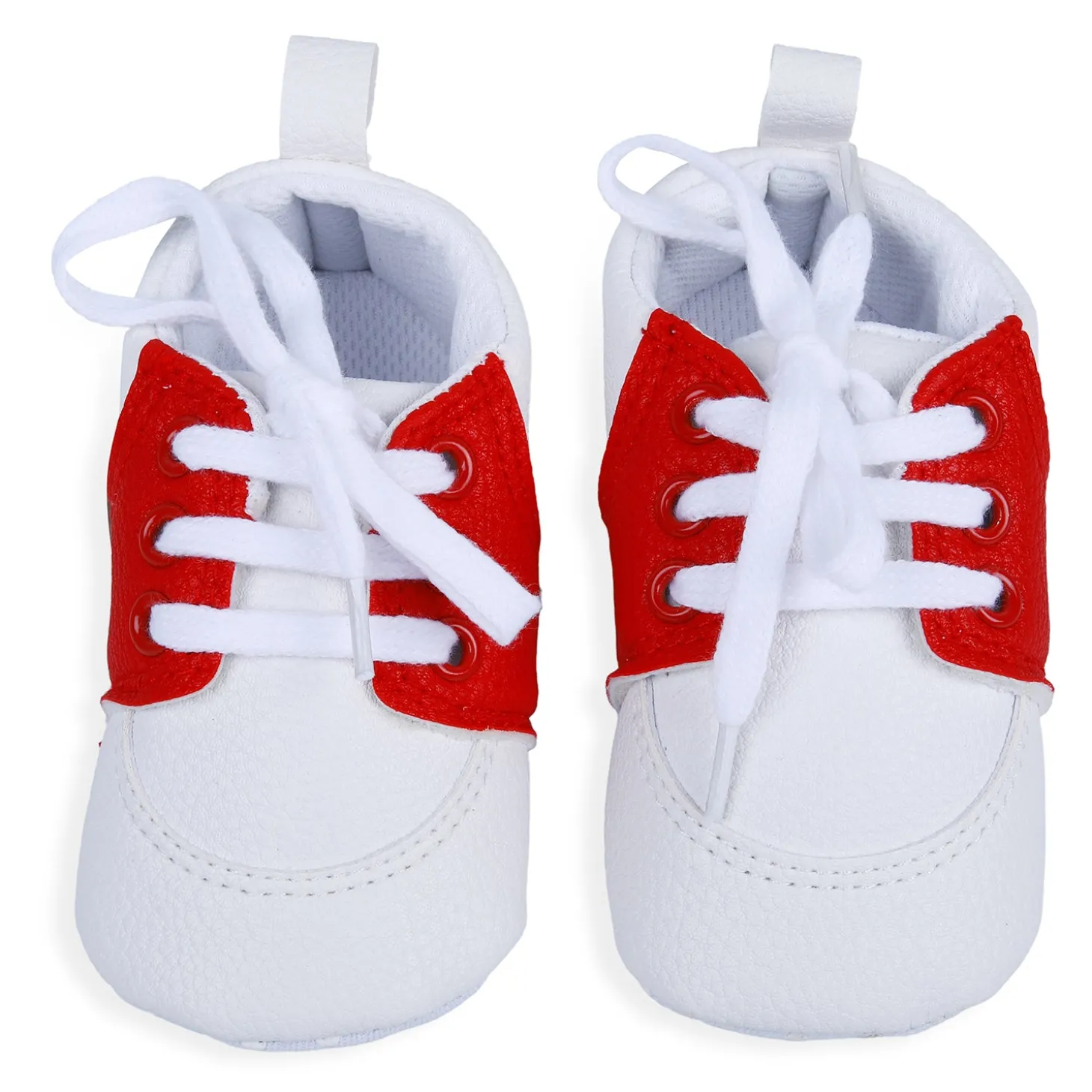 Lace-Up Stylish Leather Sneaker Shoes - Red