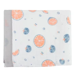 Lemon White Small Muslin Blanket