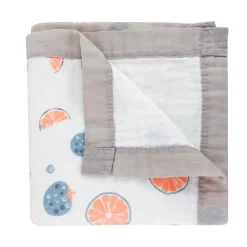 Lemon White Small Muslin Blanket