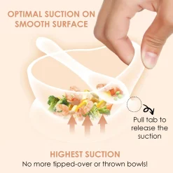 Light Peach Silicon Bowl And Spoon Set