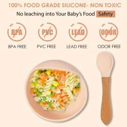 Light Peach Silicon Bowl And Spoon Set