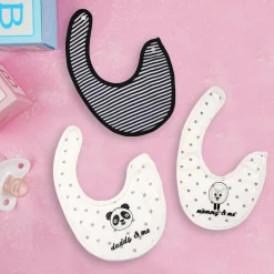 Lion And Panda Baby Black And White 3 Pk Bibs