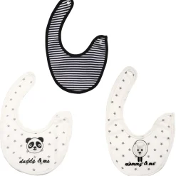 Lion And Panda Baby Black And White 3 Pk Bibs