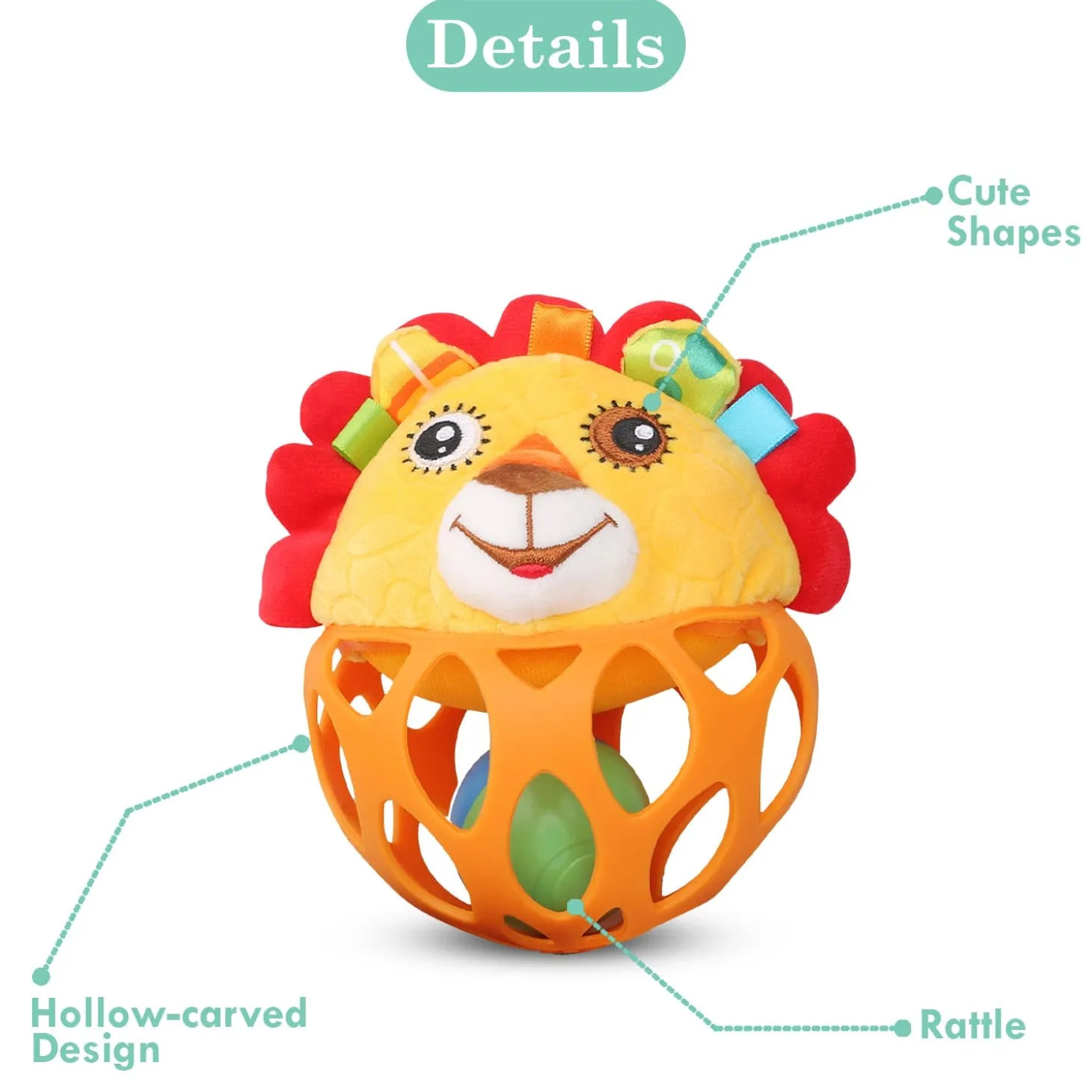 Lion Orange Rattle Ball