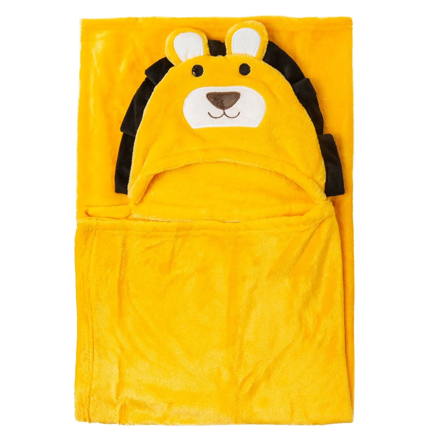 Lion Soft Cozy Hooded Blanket Yellow