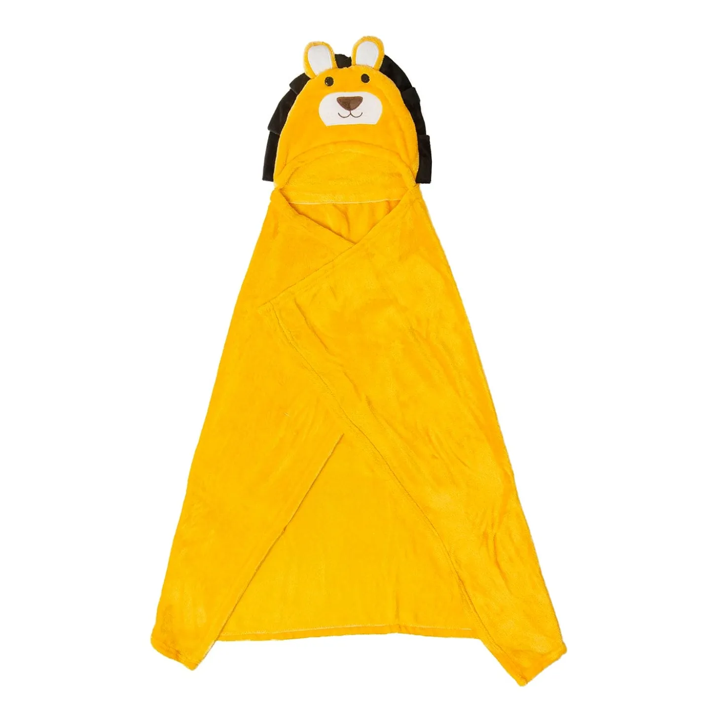 Lion Soft Cozy Hooded Blanket Yellow