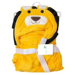 Lion Soft Cozy Hooded Blanket Yellow