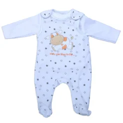 Little Cow Infant 2 Piece Full Sleeves Tshirt And Romper Set - White