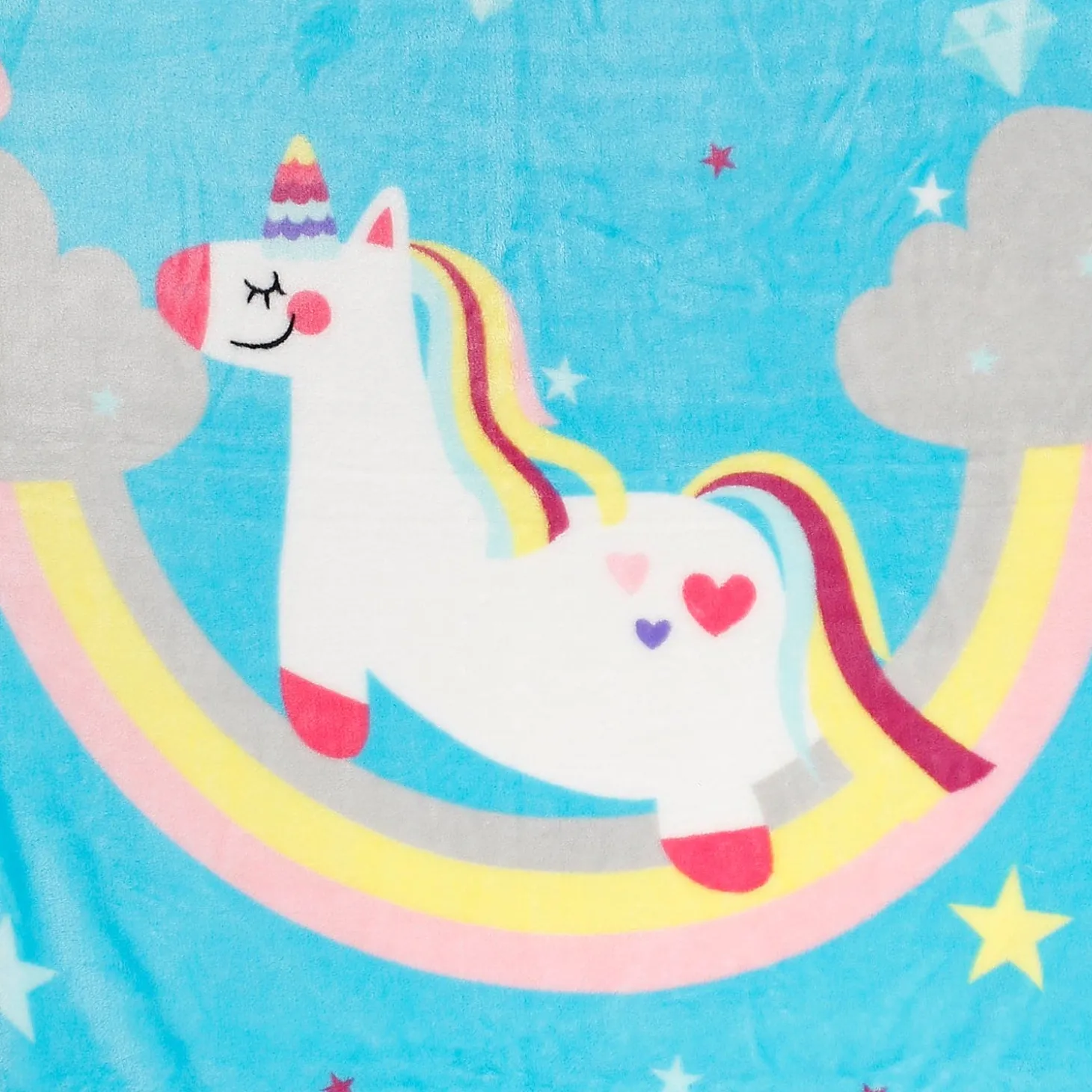 Magical Unicorn Blue One Ply Blanket