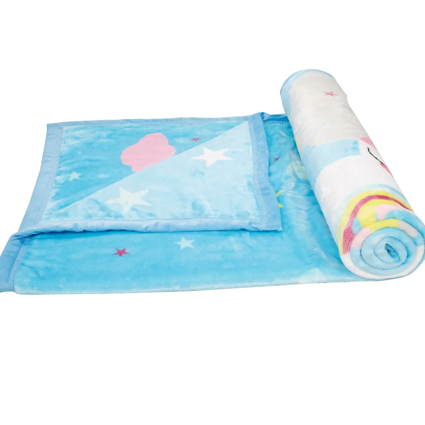 Magical Unicorn Blue Two-Ply Blanket