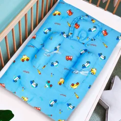 Mattress Set With Neck Pillow and Bolsters Catch Me If You Can Blue