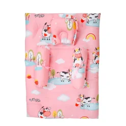 Mattress Set With Neck Pillow and Bolsters Milkaholic Peach