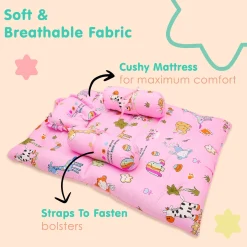 Mattress Set With Neck Pillow and Bolsters Savanna Ooh Na Na Pink