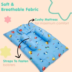 Mattress Set With Neck Pillow and Bolsters Catch Me If You Can Blue