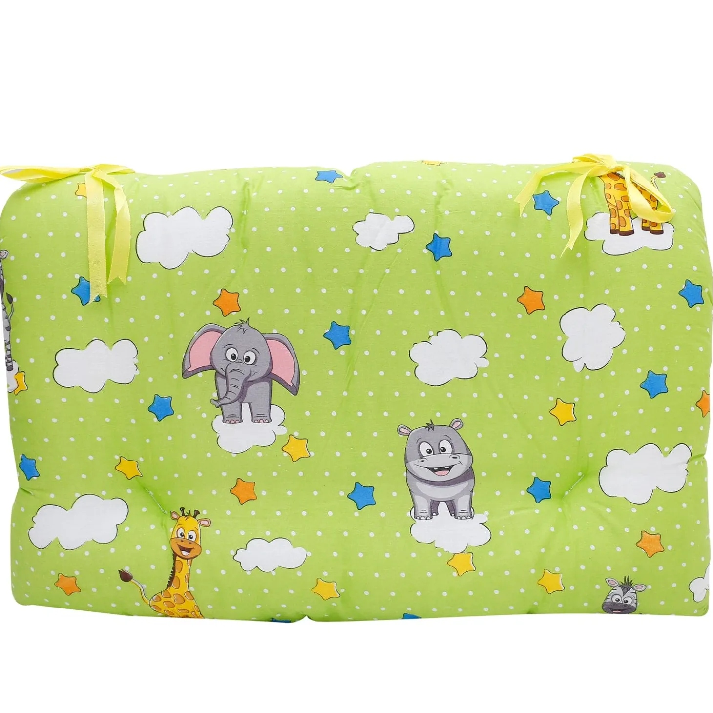 Mattress Set With Neck Pillow and Bolsters Fun In The Jungle Green