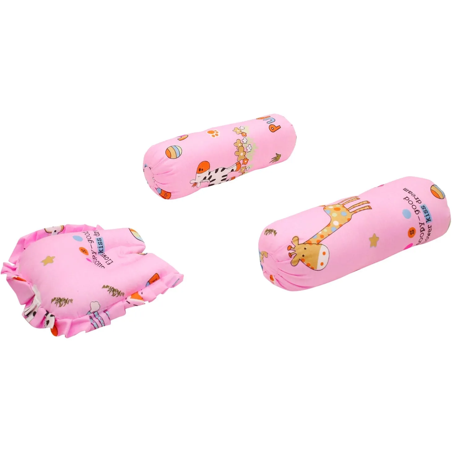 Mattress Set With Neck Pillow and Bolsters Savanna Ooh Na Na Pink