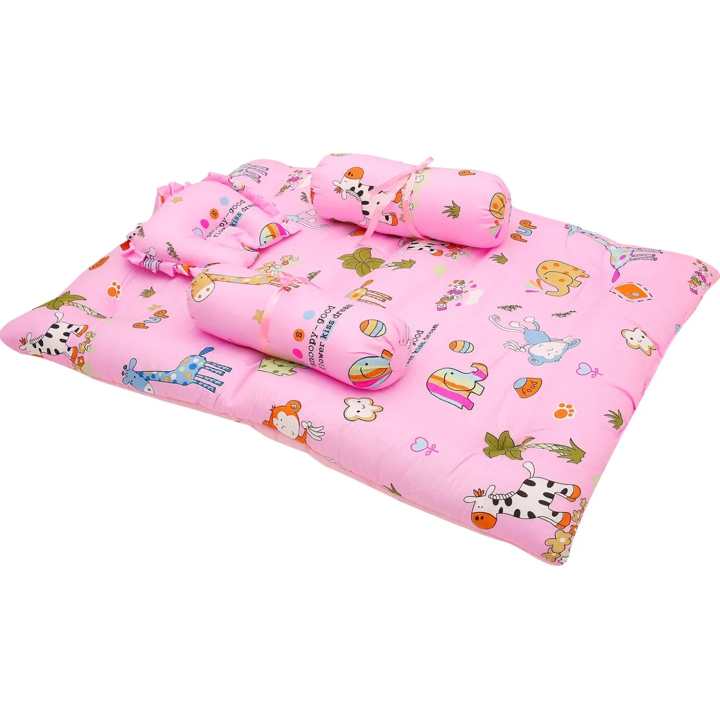 Mattress Set With Neck Pillow and Bolsters Savanna Ooh Na Na Pink