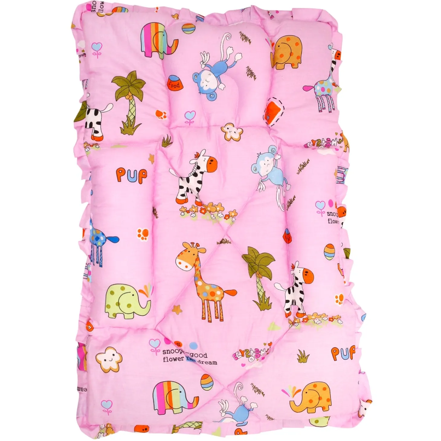 Mattress With Fixed Neck Pillow And Bolsters Savanna Ooh Na Na Pink