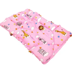 Mattress With Fixed Neck Pillow And Bolsters Flying Animals Pink