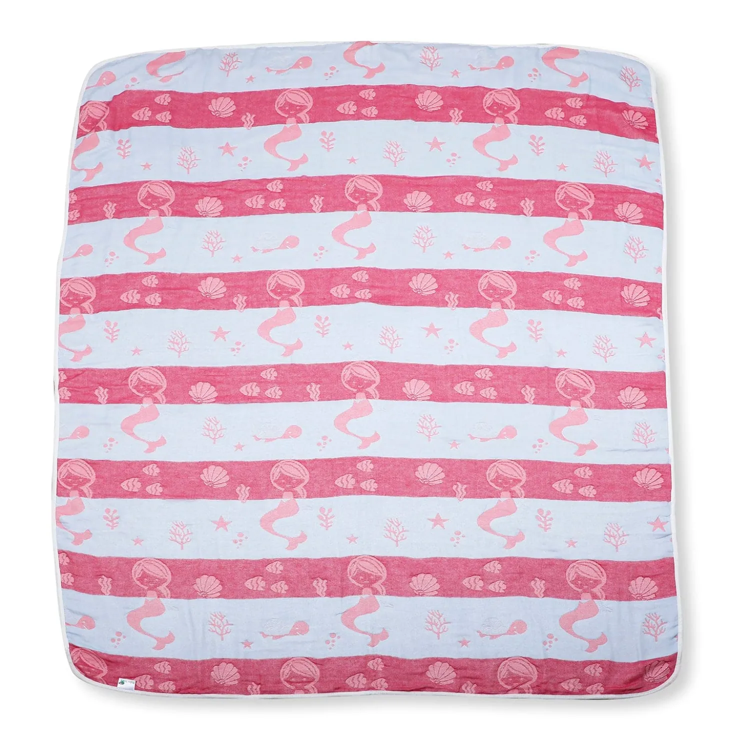 Mermaid Peach Embossed Baby XL Muslin Blanket