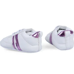 Metallic Stripes Fancy Anti-Slip Sneaker Shoes - White