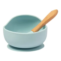 Mint Green Silicon Bowl And Spoon Set