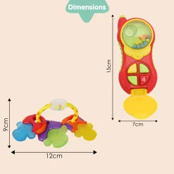Mixed Multicolour Set of 4 Musical Rattle Toys With Light