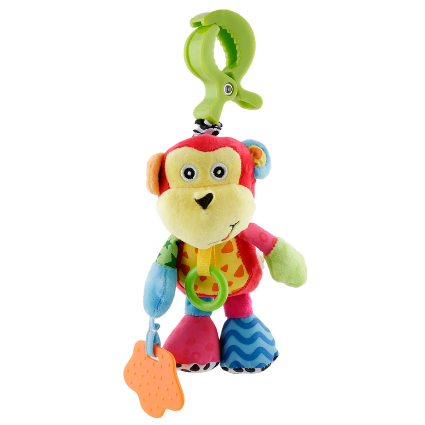 Monkey Red Pulling Toy With Teether