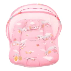 Mosquito Net Tent Mattress Set With Neck Pillow Milkaholic Peach