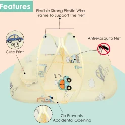 Mosquito Net Tent Mattress Set With Neck Pillow Vintage Ride Yellow