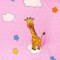 Mosquito Net Tent Mattress Set With Neck Pillow Flying Animals Pink