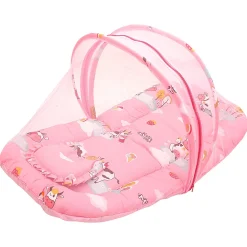 Mosquito Net Tent Mattress Set With Neck Pillow Milkaholic Peach
