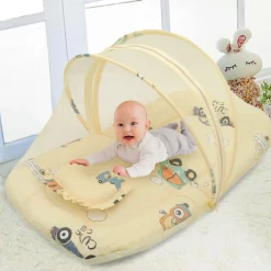 Mosquito Net Tent Mattress Set With Neck Pillow Vintage Ride Yellow