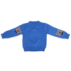 Mr. Bear Premium Full Sleeves Knitted Sweater With 3D Applique - Blue