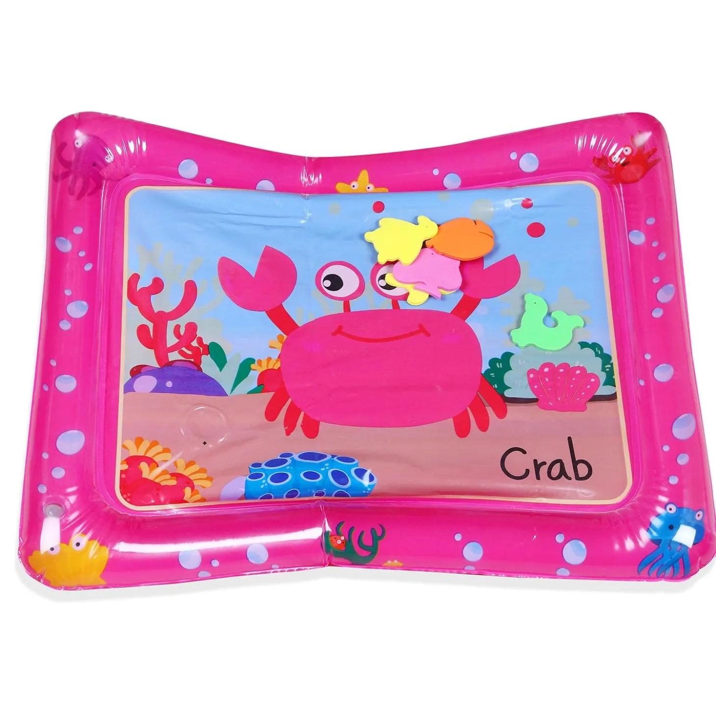 Mr. Crab Inflatable Tummy Time Mat Water Play Mat - Pink