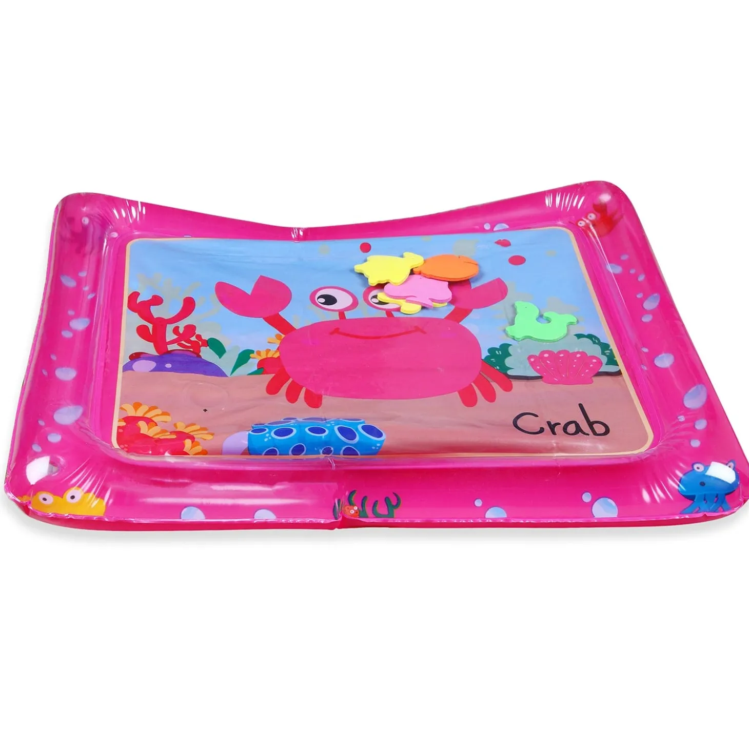 Mr. Crab Inflatable Tummy Time Mat Water Play Mat - Pink