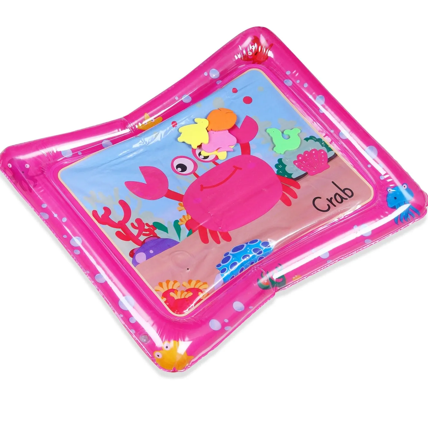 Mr. Crab Inflatable Tummy Time Mat Water Play Mat - Pink