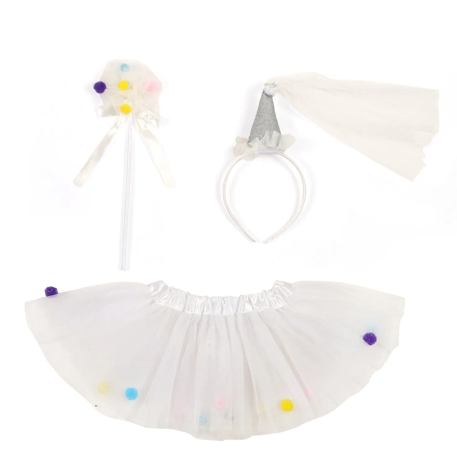 My Cheerleader Pom Pom White Tutu Skirt And Accessory Set