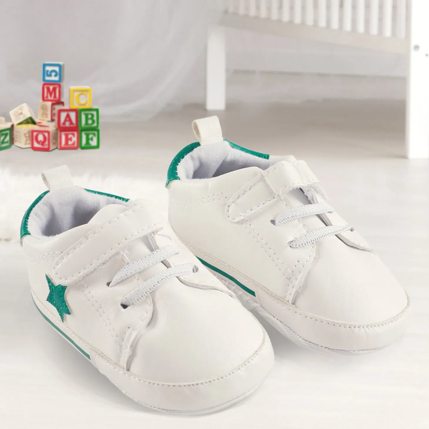 My Star White And Green Casual Booties
