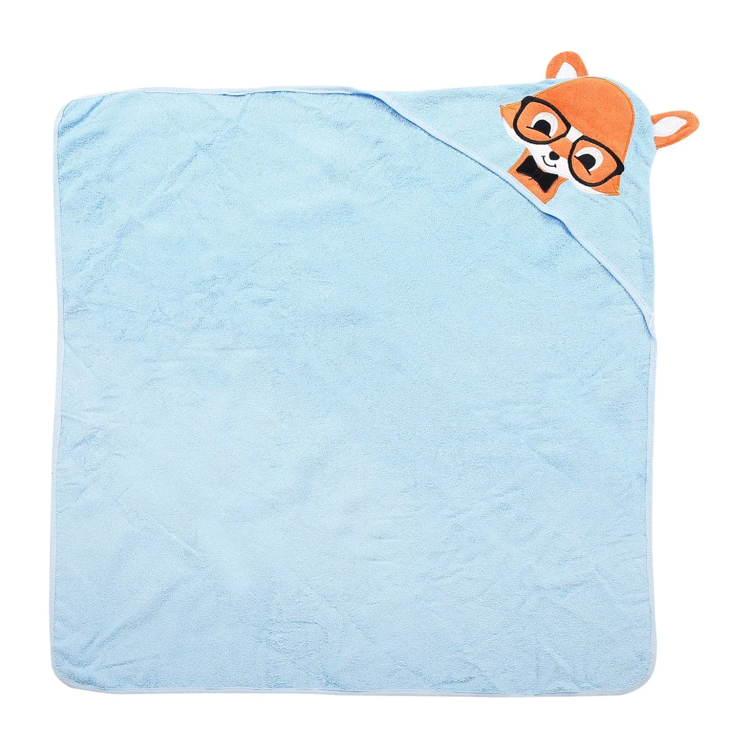 Nerdy Fox Blue Hooded Towel
