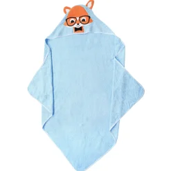Nerdy Fox Blue Hooded Towel