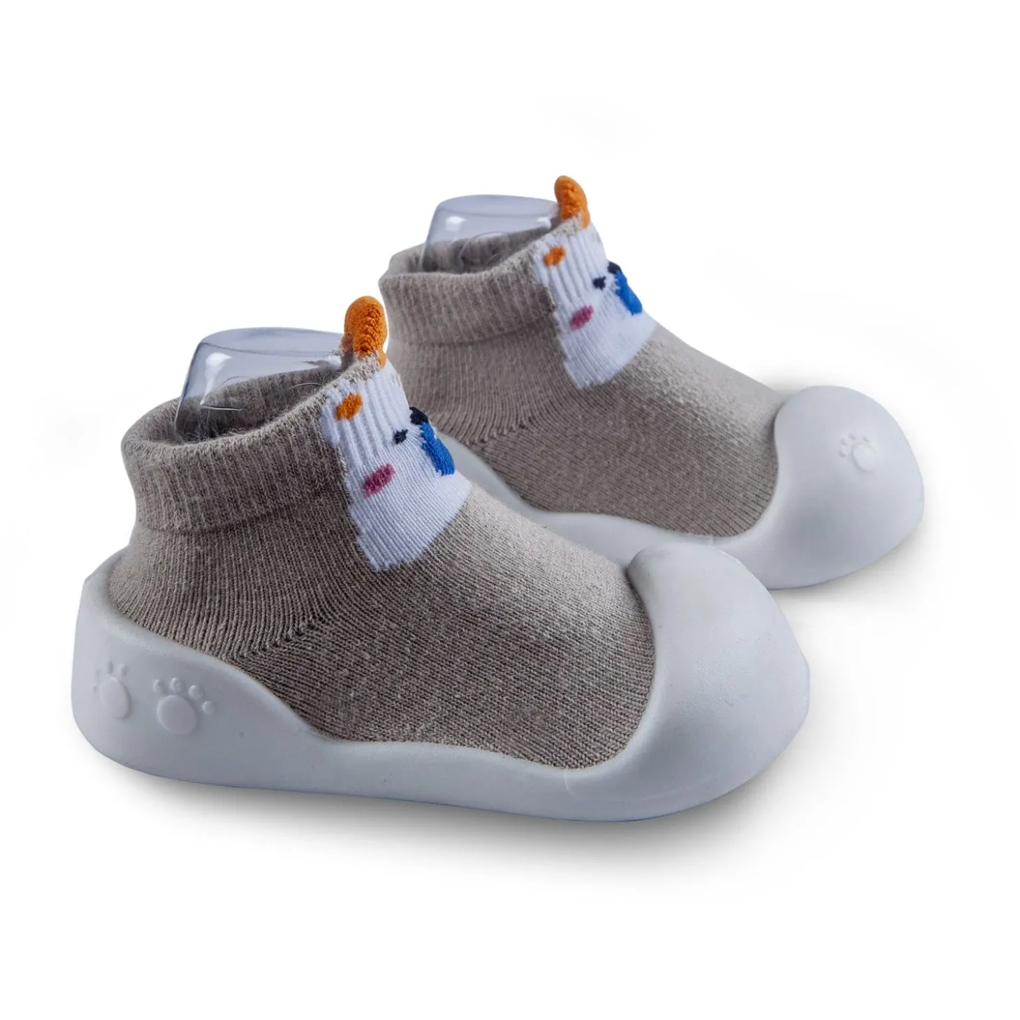 Newborn Anti-Skid Rubber Sole Slip-On Shoes Teddy - Beige