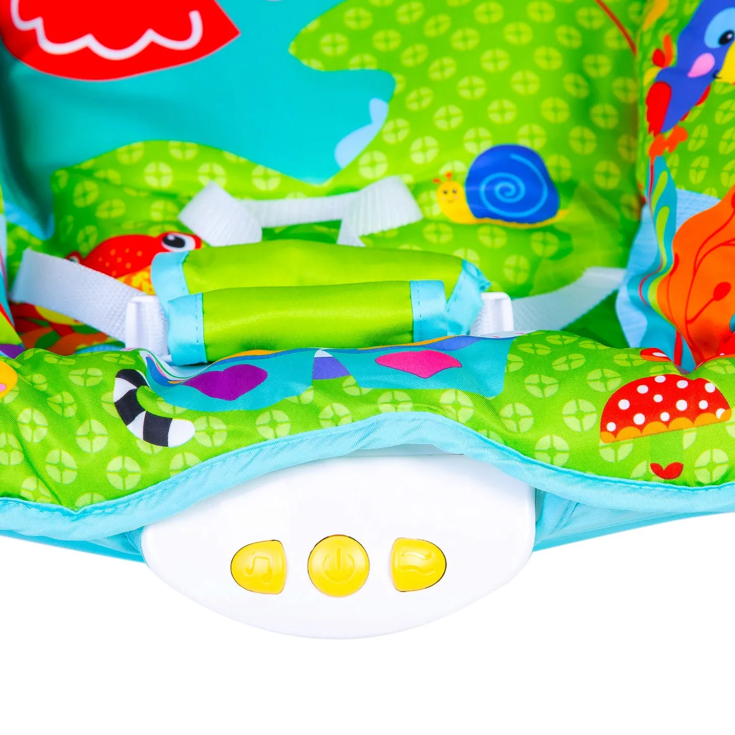 Newborn To Toddler Portable Bouncer With Hanging Toys Blue & Green