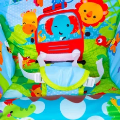Newborn To Toddler Portable Bouncer With Hanging Toys Green