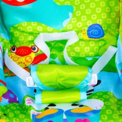 Newborn To Toddler Portable Bouncer With Hanging Toys Blue & Green