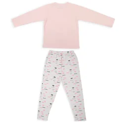 Night Suit Cotton Tshirt And Pyjama Princess Swan Pink