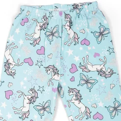 Night Suit Cotton Tshirt Pyjama Unicorn And Butterfly Pink