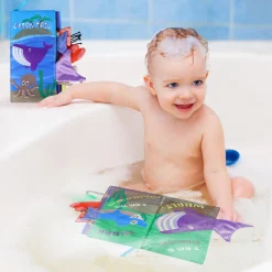 Ocean Tail Early Children Sensory Development Interactive 3D Cloth Book With Rustle Paper - Multicolour