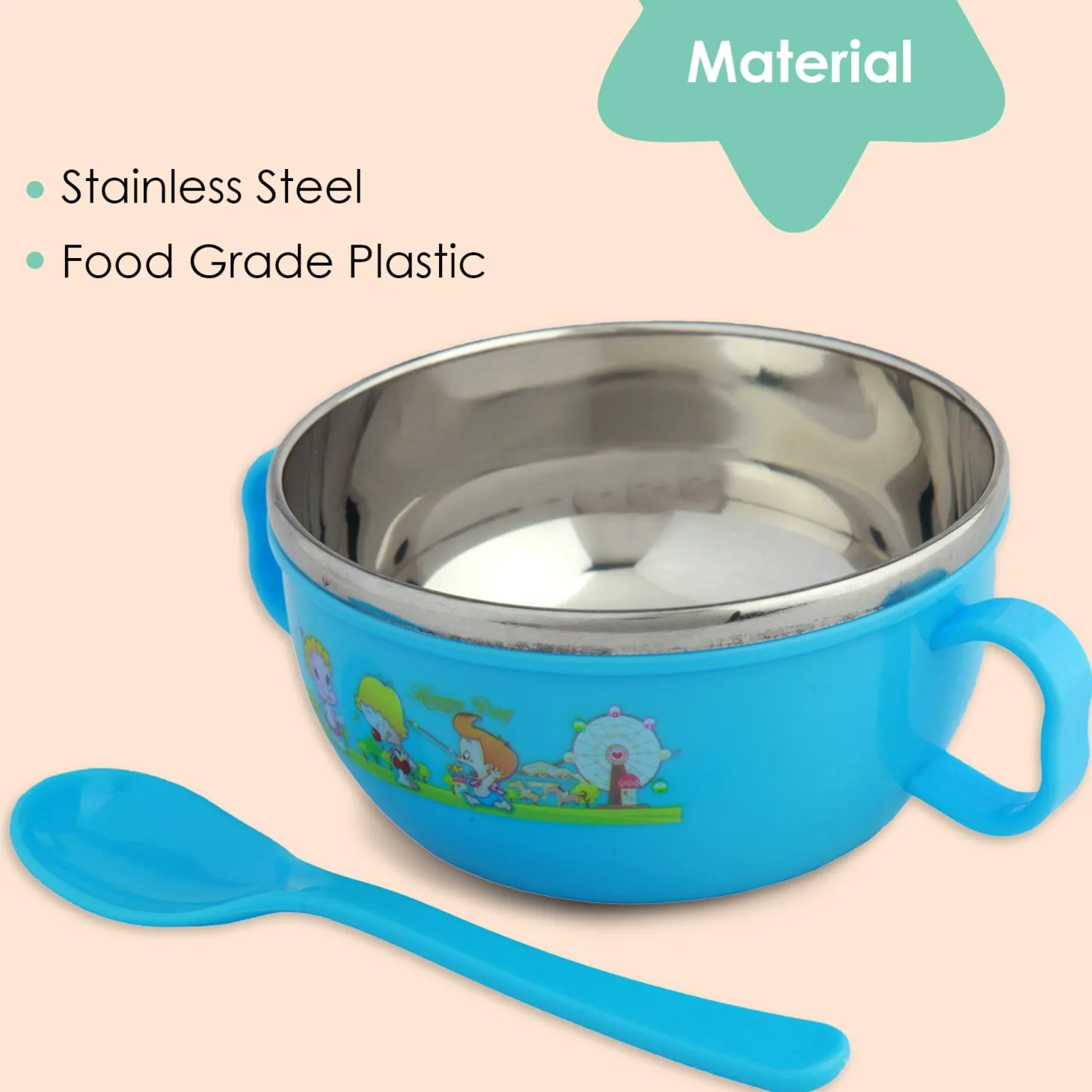 On-The-Go Blue Steel Bowl & Spoon Tiffin Set
