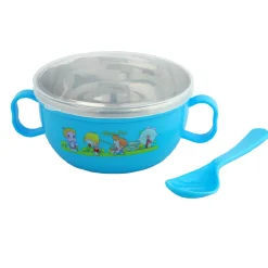 On-The-Go Blue Steel Bowl & Spoon Tiffin Set